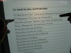 La penya affichée au Camp Nou