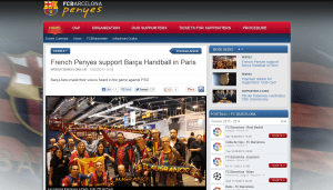 La penya FC Blaugrana sur le site officiel du Barça