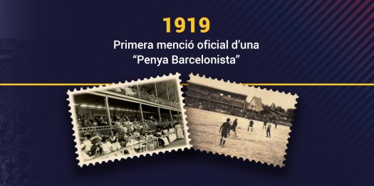 1919 première fois nom «Penya Barcelonista» dans un document du FC Barcelone.